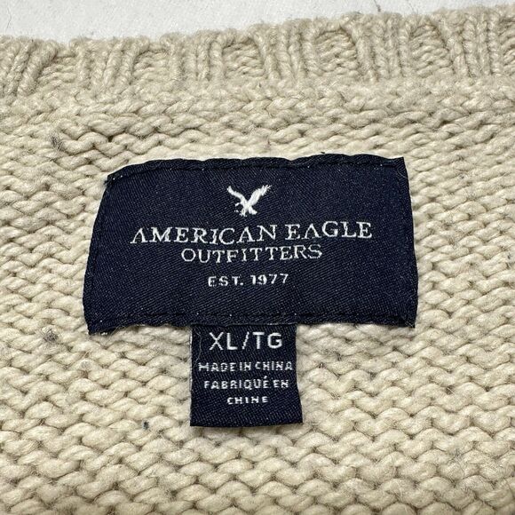 American Eagle Men's XL Crewneck Sweater Wool Blend Pullover Heavyweight Knit - Picture 3 of 15